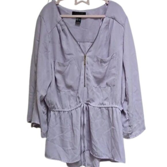 SWS Streetwear Society light purple grey color blend top shirt blouse La… - Picture 1 of 9